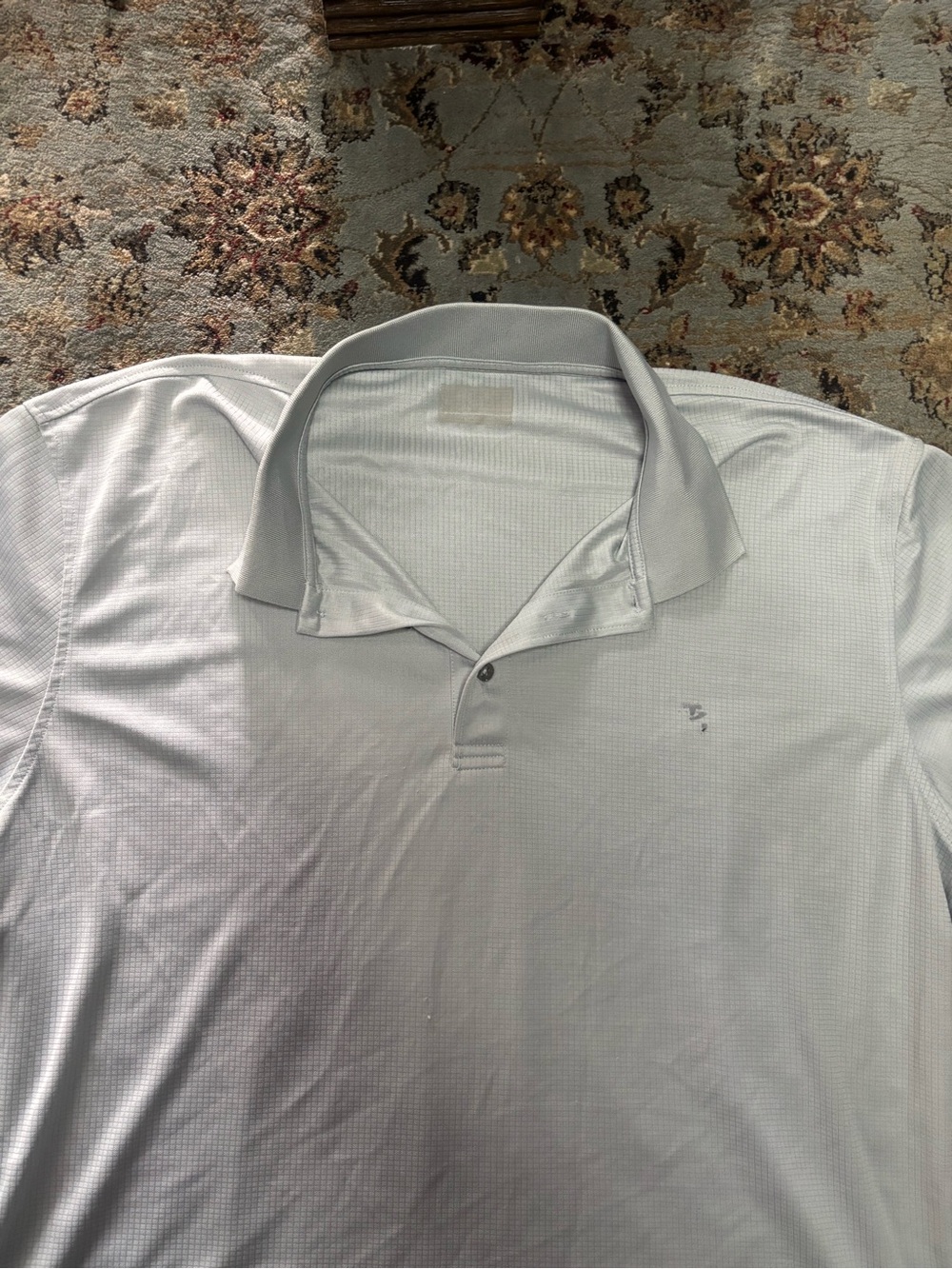 Men's Light Gray Performance Polo Shirt with Subtle Texture